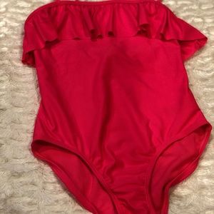 Girls one piece bathing suit.